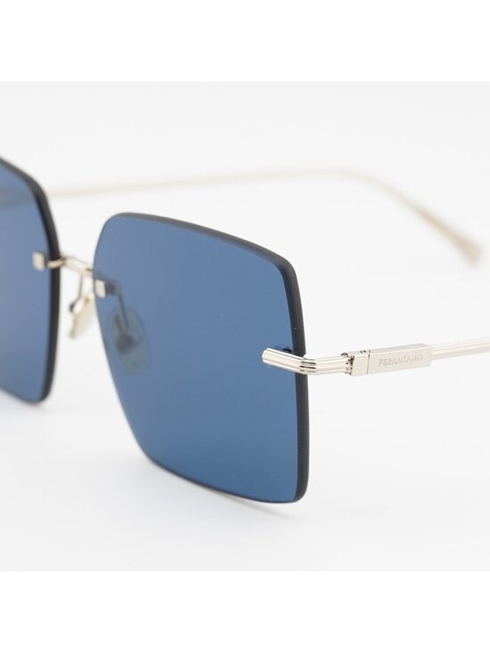 Salvatore Ferragamo SF311S 743 Sunglasses Gold Square Frame, Blue Lenses main image 4